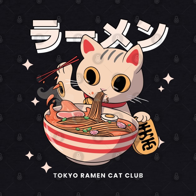 Tokyo Ramen Cat Club Japanese Neko Aesthetic Anime by uncommontee